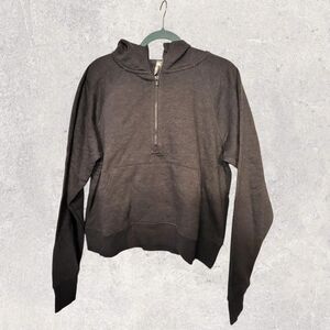 Member's Mark Women's Ribbed Half Zip Hoodie - Grey Size Large